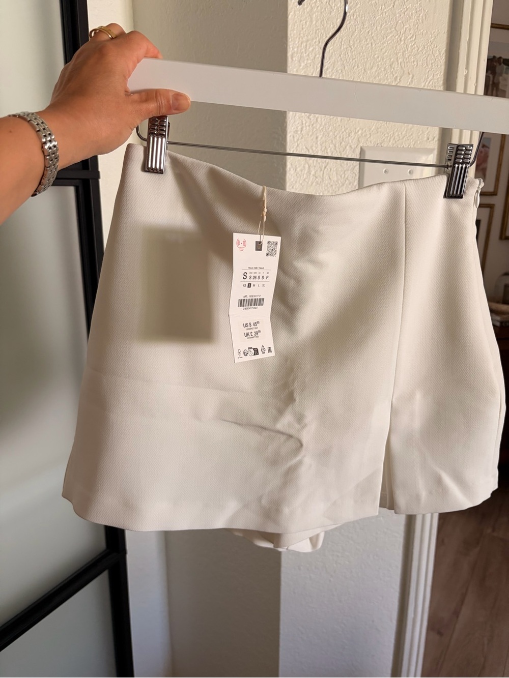 Zara Cream Tailored Skort